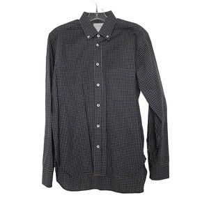 Billy Reid Mens Shirt Small Slim Cut Blue Gray Check Cotton Pocket Work Wear